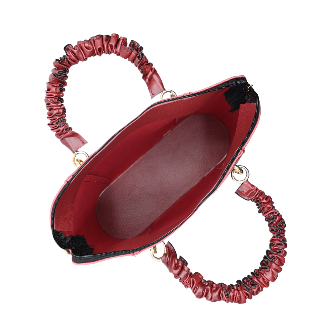 3 Piece Alora Tote Bag Maroon interior view