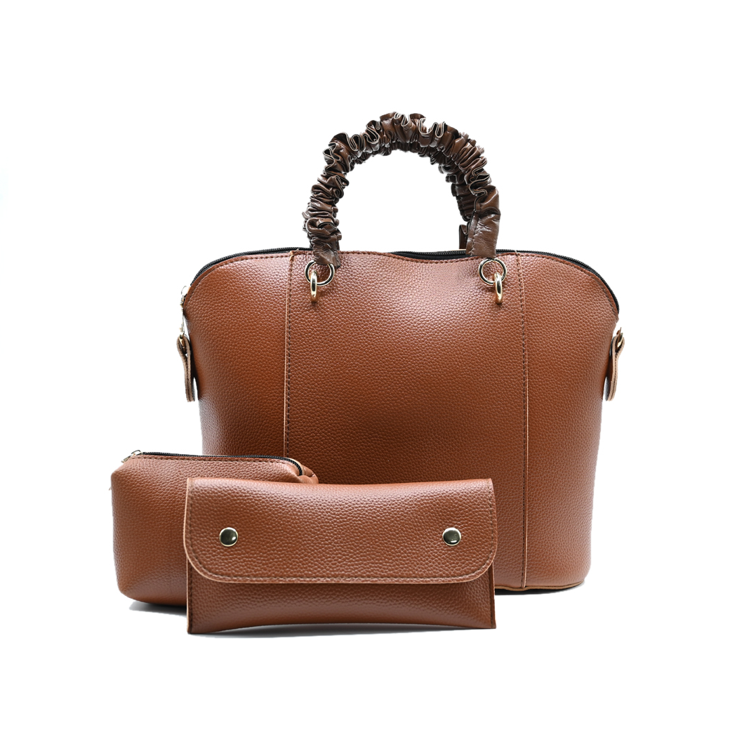 3 Piece Alora Tote Bag - Brown front view