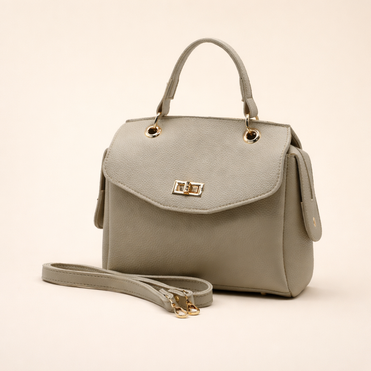 Modern Crossbody Handbag – Beige