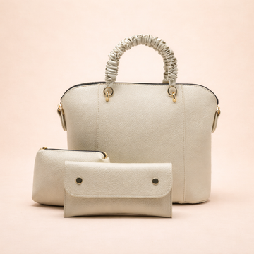 3 Piece Alora Tote Bag Beige front view