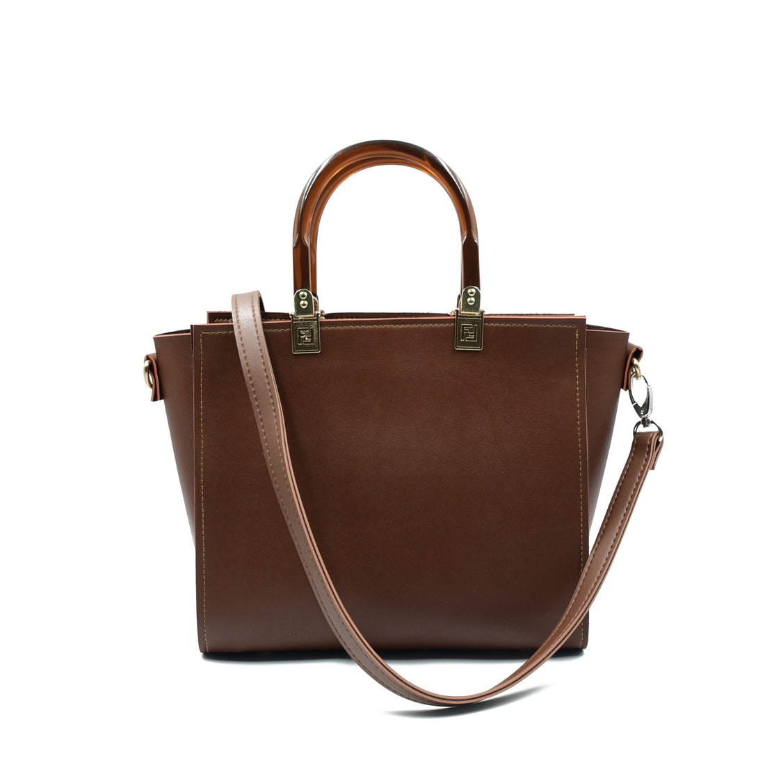 Gracea Tote Bag Dark Brown front view