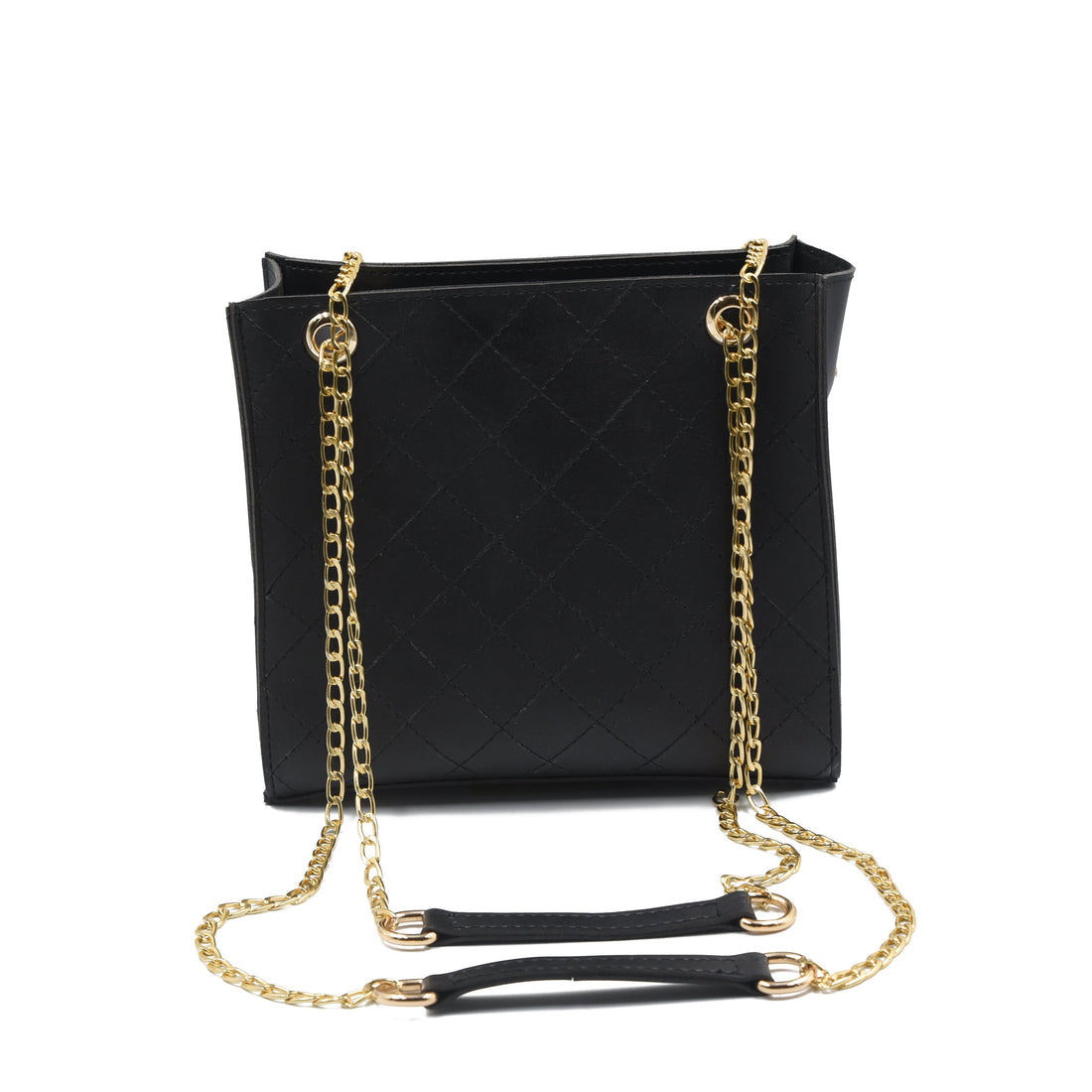 Regalia Long Chain Crossbody Bag Black front view
