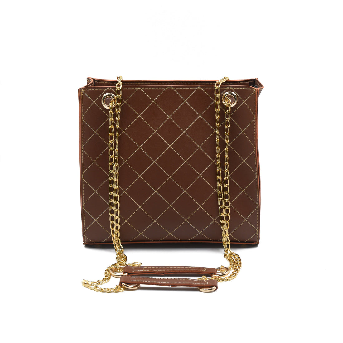 Regalia Long Chain Crossbody Bag Brown front view