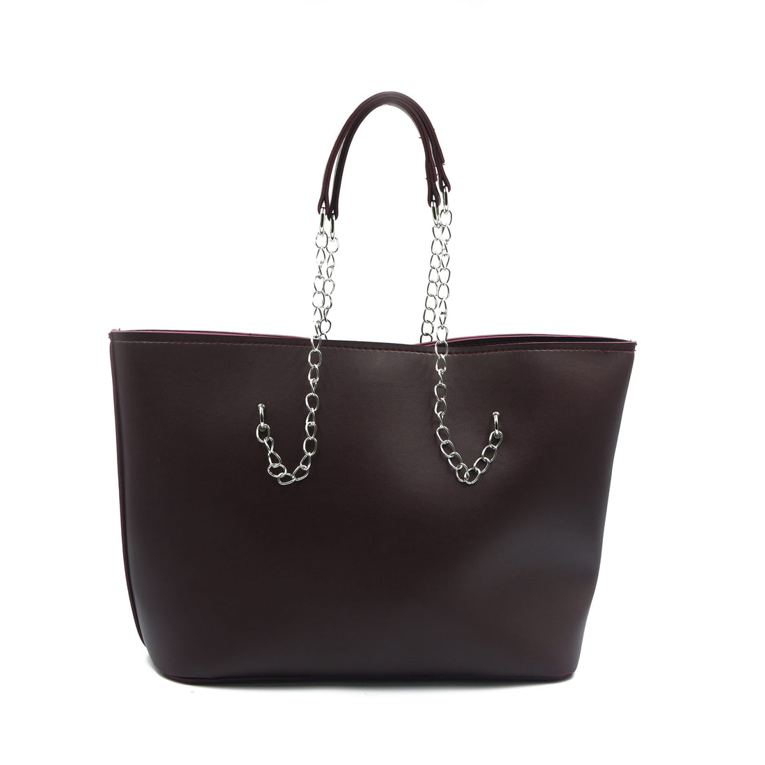 Large Capacity Tote Bag Dark Brown front view