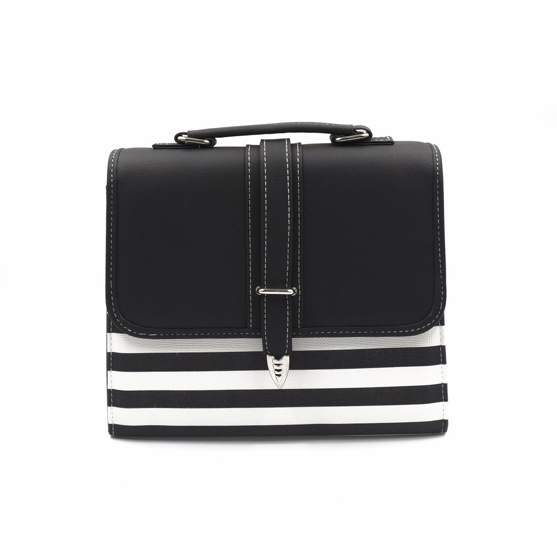 Multicolor Crossbody Bag Black and White front view