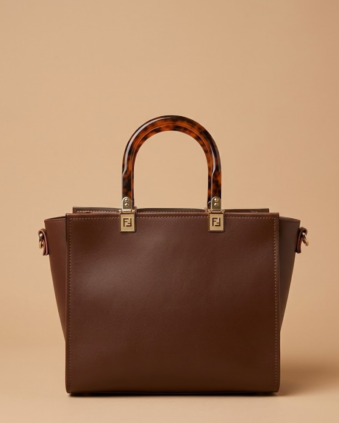 Gracea Tote Bag Dark Brown front view