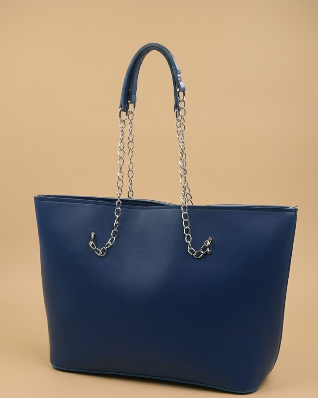 Large Capacity Tote Bag Navy Blue front view