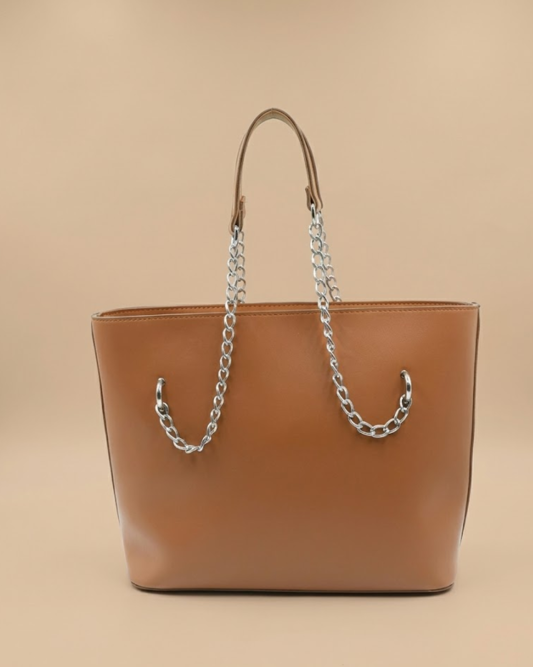 Large Capacity Tote Bag Tan front view