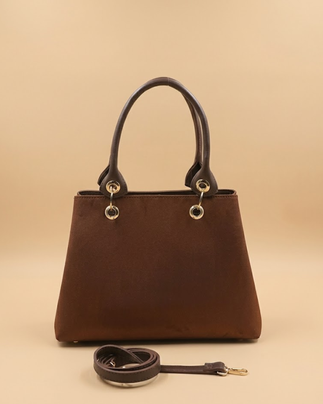 Modish Tote Bag Dark Brown front view