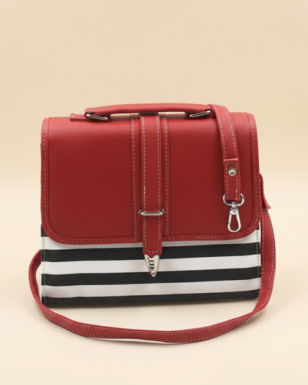Multicolor Crossbody Bag Black and Red front view