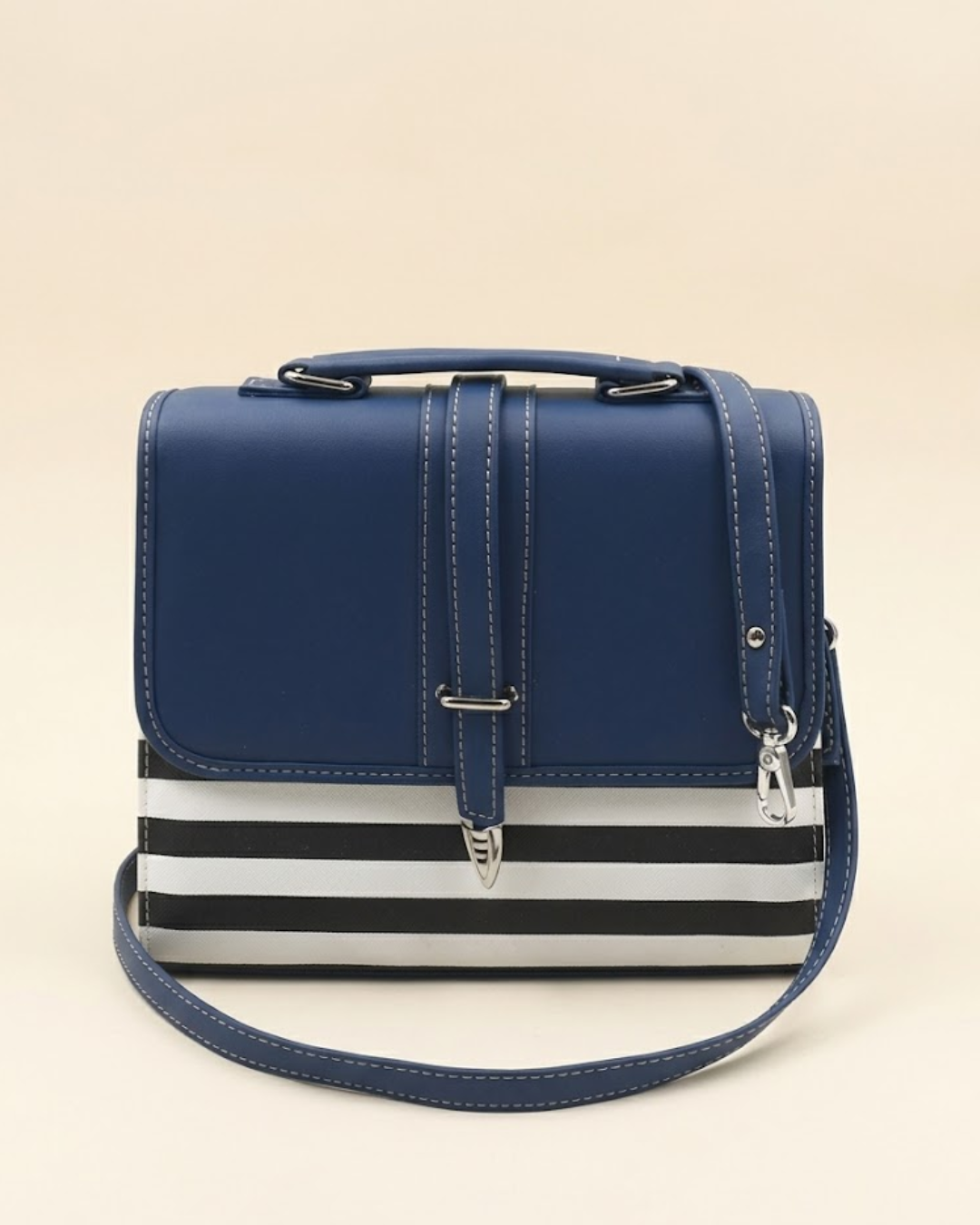 Multicolor Crossbody Bag Blue and Black front view