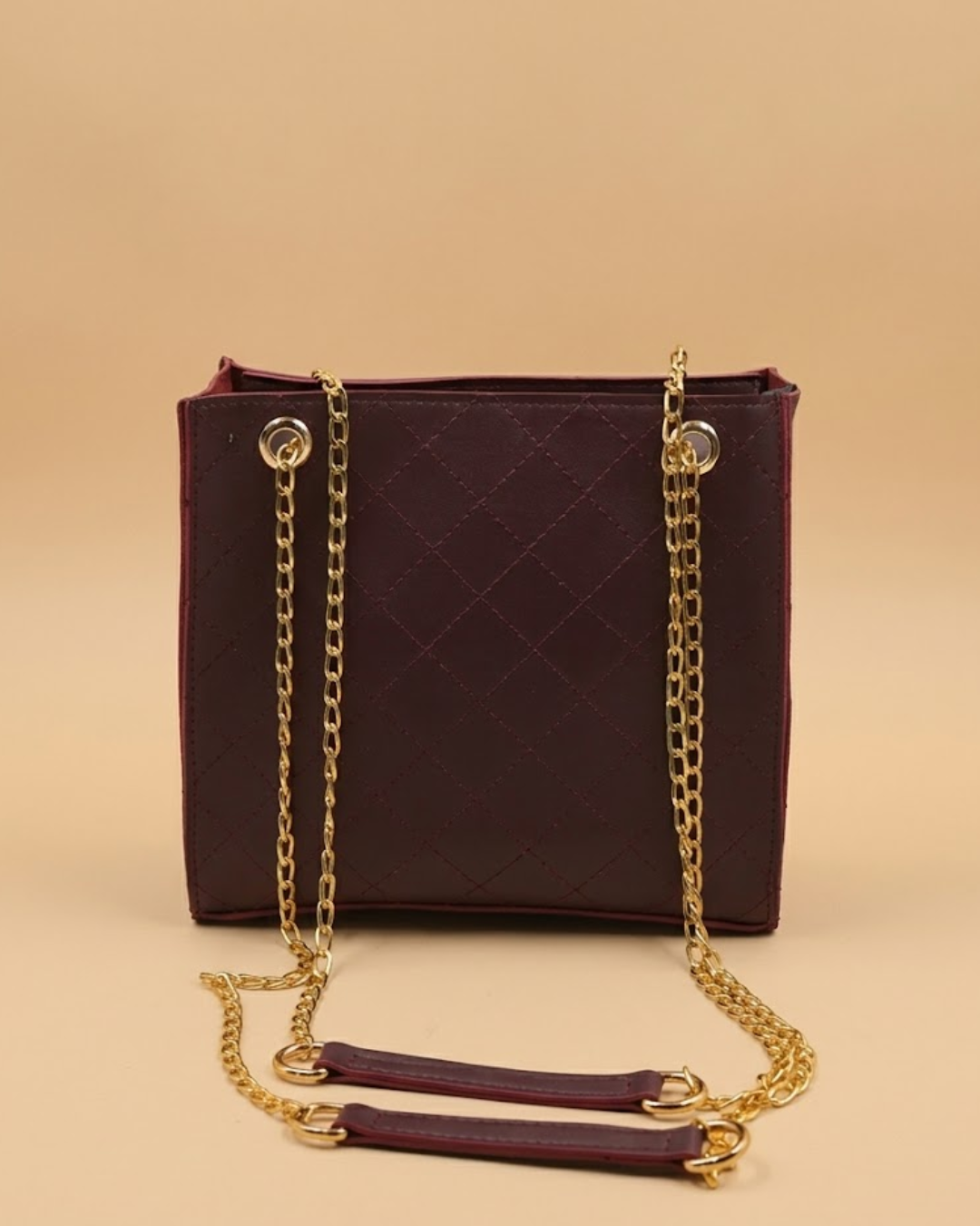 Regalia Long Chain Crossbody Bag Maroon front view