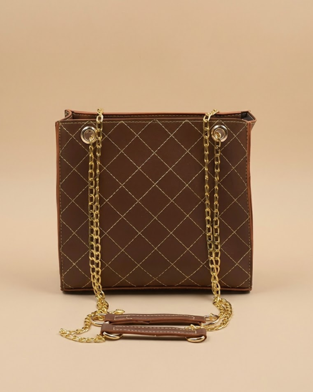 Regalia Long Chain Crossbody Bag Brown front view